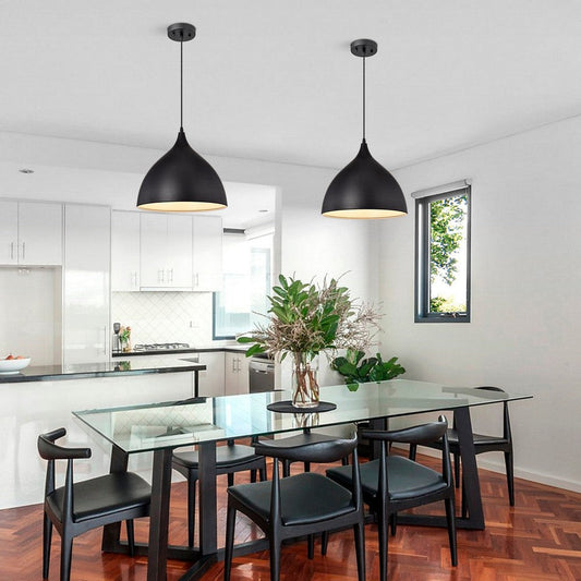 Chloe Lighting Walter Industrial 1 Light Textured Black Mini Pendant Ceiling Fixture 14" Wide