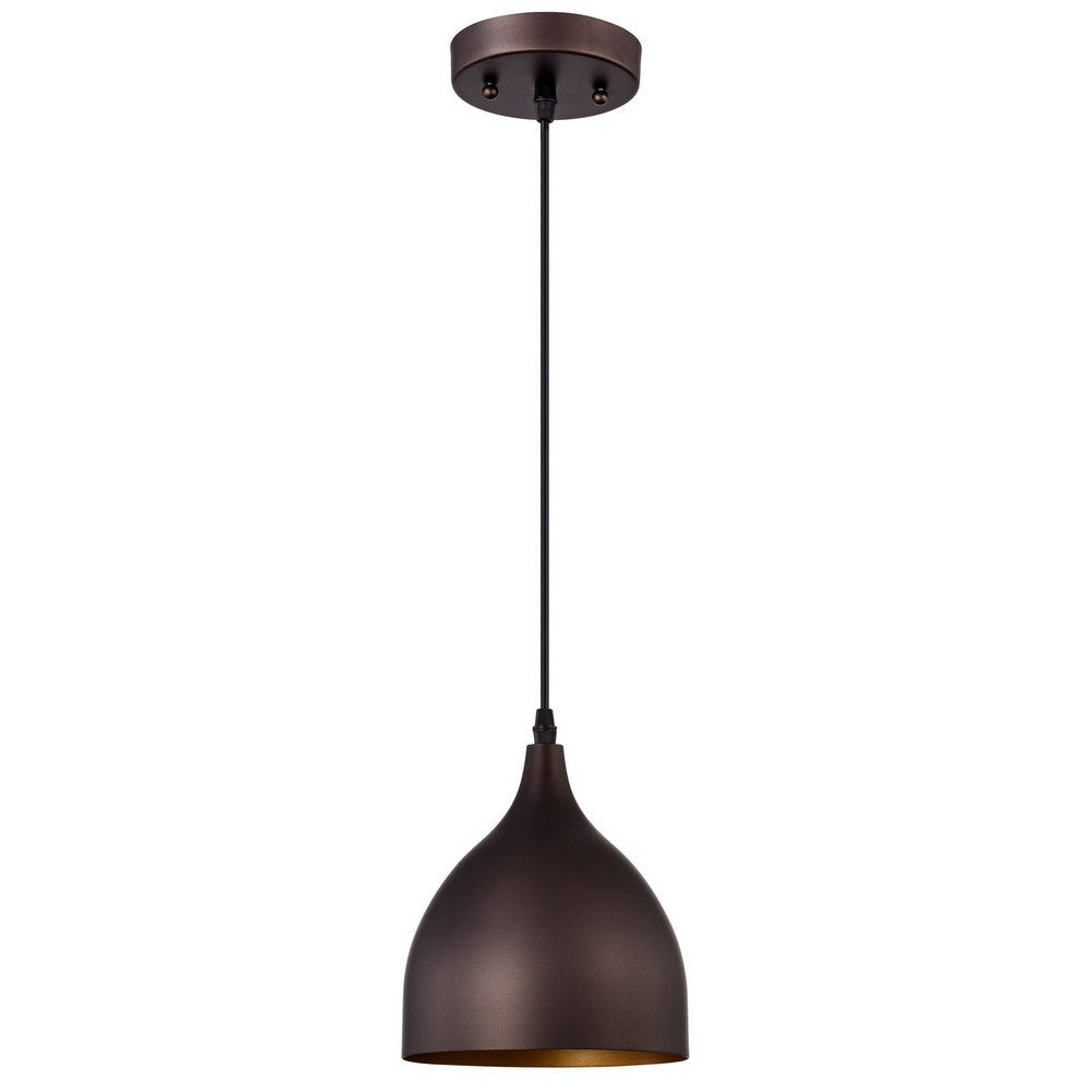 Chloe Lighting Walter Industrial 1 Light Oil Rubbed Bronze Mini Pendant Ceiling Fixture 7’’ Wide CHL-CH58070RB07-DP1