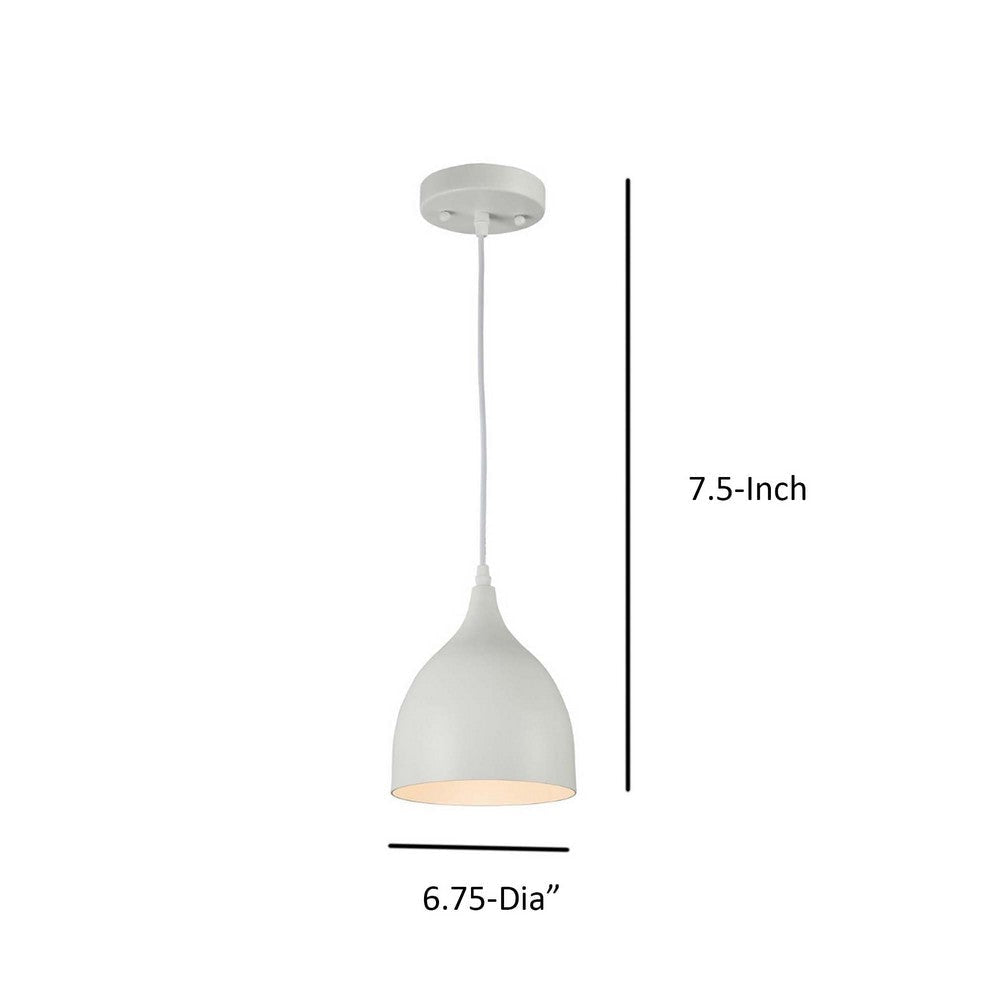 WALTER Industrial Matt White 1 Light Ceiling Pendant 7’’ Wide CHL-CH58070WH07-DP1