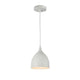 WALTER Industrial Matt White 1 Light Ceiling Pendant 7" Wide