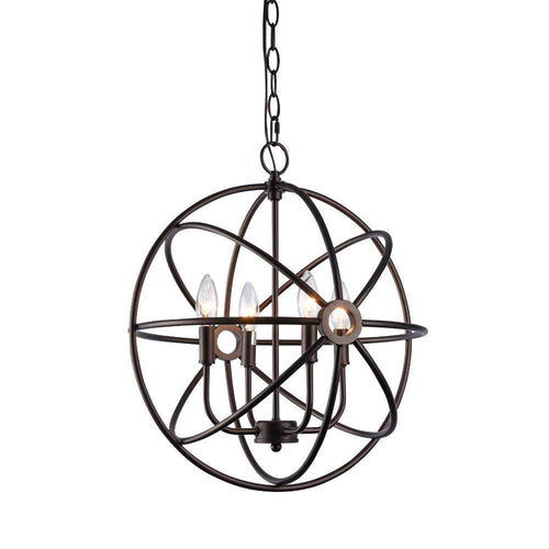 IRONCLAD Industrial-style 4 Light Rubbed Bronze Ceiling Pendant 16" Wide