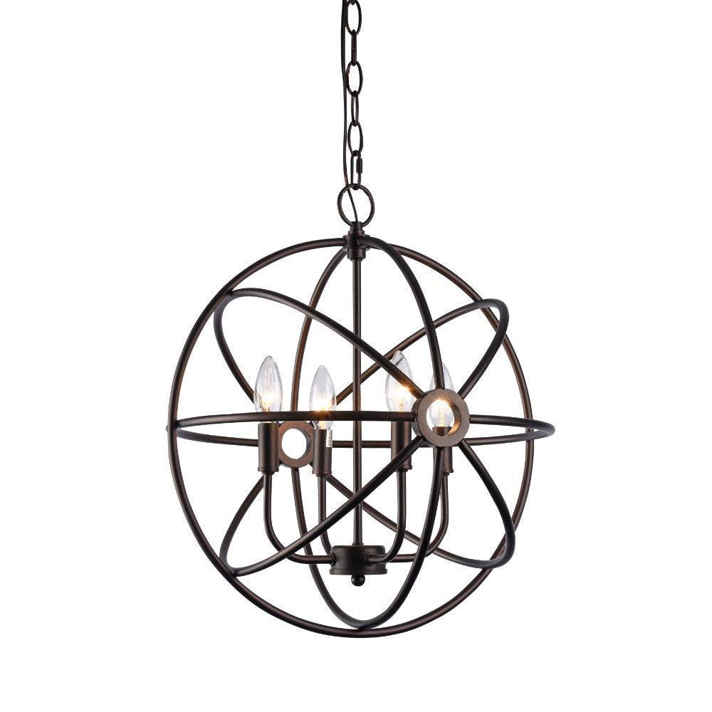 IRONCLAD Industrial-style 4 Light Rubbed Bronze Ceiling Pendant 16" Wide