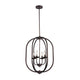IRONCLAD Industrial-style 4 Light Rubbed Bronze Ceiling Pendant 18" Wide