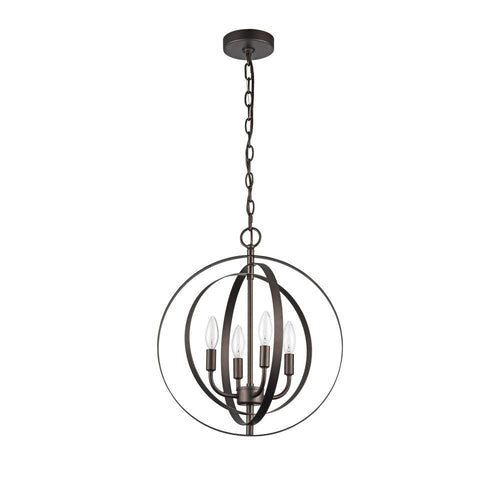 CHLOE Lighting OSBERT Industrial-style 4 Light Rubbed Bronze Ceiling Pendant 16" Wide