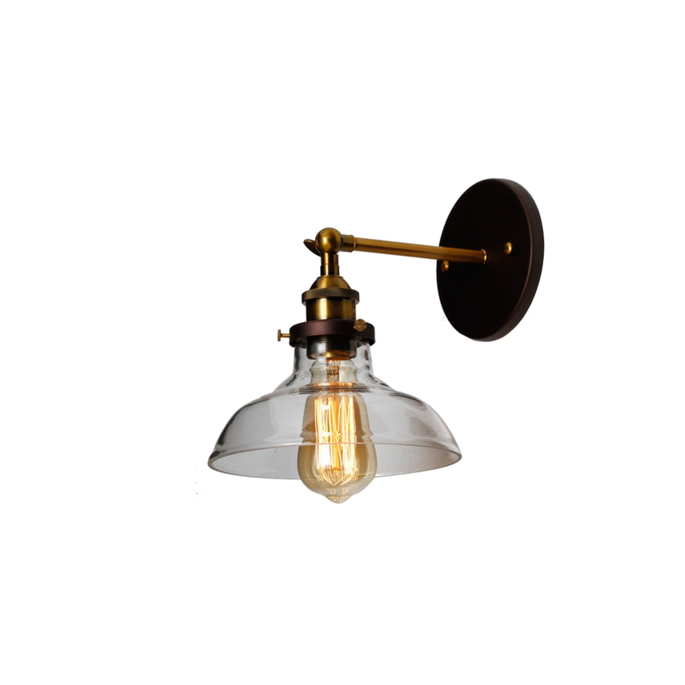 Lighting BRAXTON Industrial 1 Light Oil Rubbed Bronze Wall Sconce 8" Wide
