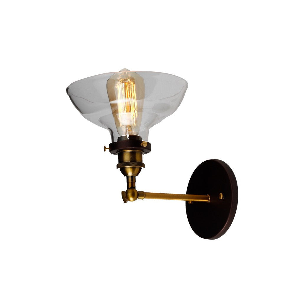 Lighting BRAXTON Industrial 1 Light Oil Rubbed Bronze Wall Sconce 8’’ Wide CHL-CH6D707RB08-WS1