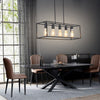 CHLOE Lighting IRONCLAD Industrial 5 Light Matt Black Island Pendant 33’’ Wide CHL-CH6D801BK33-DP5
