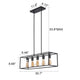 CHLOE Lighting IRONCLAD Industrial 5 Light Matt Black Island Pendant 33’’ Wide CHL-CH6D801BK33-DP5