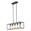 CHLOE Lighting IRONCLAD Industrial 5 Light Matt Black Island Pendant 33" Wide
