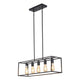 CHLOE Lighting IRONCLAD Industrial 5 Light Matt Black Island Pendant 33" Wide