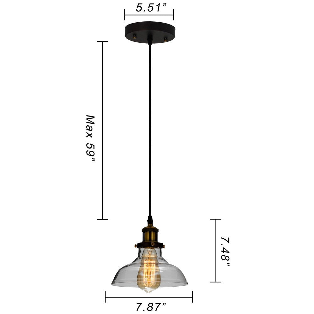 Lighting CADMAN Industrial 1 Light Oil Rubbed Bronze Ceiling Pendant 8’’ Wide CHL-CH6D802RB08-DP1