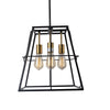 CHLOE Lighting IRONCLAD Industrial 4 Light Matt Black/Gold Trapezoid Ceiling Pendant 15’’ Wide CHL-CH6D803TT15-DP4