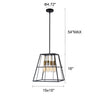 CHLOE Lighting IRONCLAD Industrial 4 Light Matt Black/Gold Trapezoid Ceiling Pendant 15’’ Wide CHL-CH6D803TT15-DP4