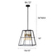 CHLOE Lighting IRONCLAD Industrial 4 Light Matt Black/Gold Trapezoid Ceiling Pendant 15’’ Wide CHL-CH6D803TT15-DP4