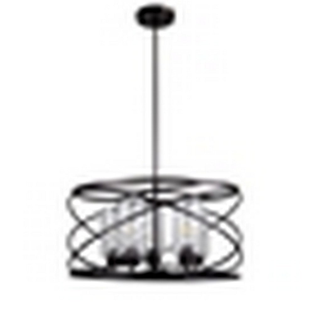 CHLOE Lighting IRONCLAD Industrial-Style Oil Rubbed Bronze 5 Light Large Pendant 23’’ Wide CHL-CH6D804RB23-DP5