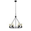 CHLOE Lighting IRONCLAD Industrial-Style Matt Black Finish 6 Light Large Pendant 22’’ Wide CHL-CH6D805BK22-UP6