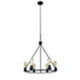 CHLOE Lighting IRONCLAD Industrial-Style Matt Black Finish 6 Light Large Pendant 22’’ Wide CHL-CH6D805BK22-UP6