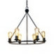 CHLOE Lighting IRONCLAD Industrial-Style Matt Black Finish 6 Light Large Pendant 22’’ Wide CHL-CH6D805BK22-UP6