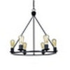 CHLOE Lighting IRONCLAD Industrial-Style Matt Black Finish 6 Light Large Pendant 22’’ Wide CHL-CH6D805BK22-UP6