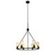CHLOE Lighting IRONCLAD Industrial-Style Matt Black Finish 6 Light Large Pendant 22" Wide