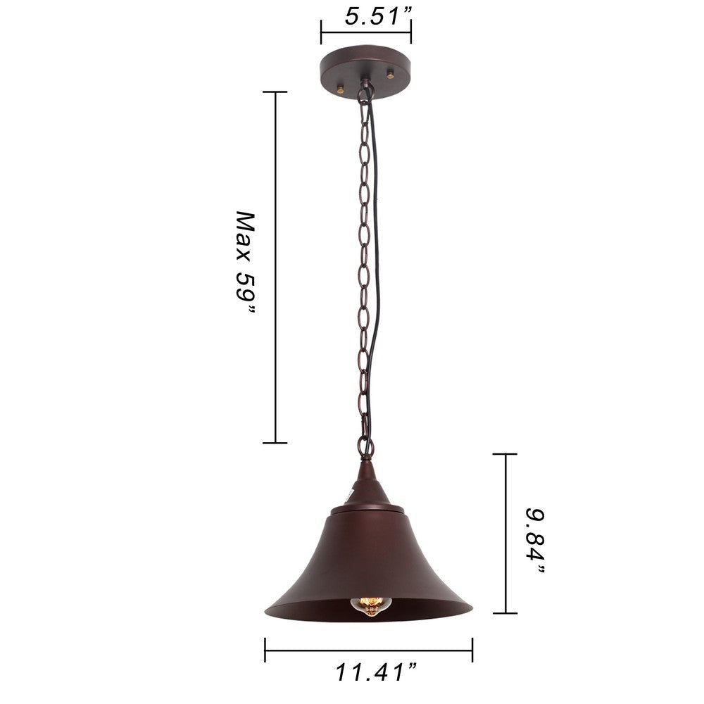 Lighting CUDDIE Industrial 1 Light Oil Rubbed Bronze Ceiling Pendant 11’’ Wide CHL-CH6D826RB11-DP1