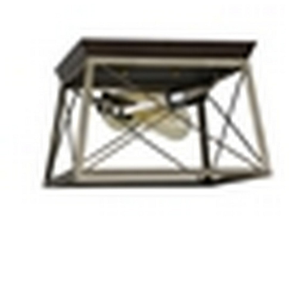 CHLOE Lighting Farmhouse-Style Two-Toned 2 Light Ceiling Flush Fixture 12’’ Wide CHL-CH6H301TT12-CF2