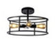 CHLOE Lighting RYKER Farmhouse 4 Light Black Drum Ceiling Pendant 18’’ Wide CHL-CH6H401BK18-SF4