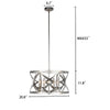 CHLOE Lighting ALINA Farmhouse 5 Light Distressed Antique Silver Finish Ceiling Pendant 21’’ Wide CHL-CH6H801AS21-UP5