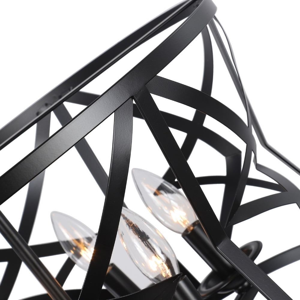 CHLOE Lighting ALINA Farmhouse 5 Light Matt Black Finish Ceiling Pendant 21’’ Wide CHL-CH6H801BK21-UP5