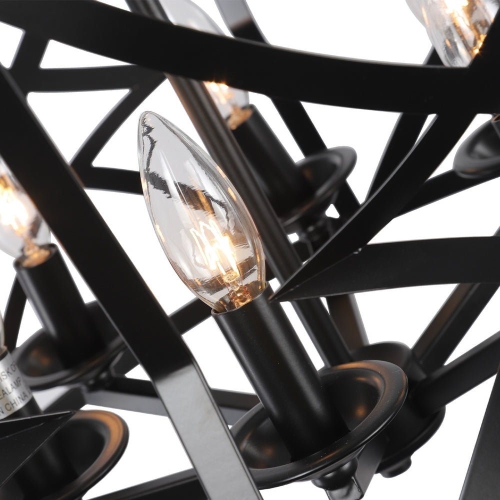 CHLOE Lighting ALINA Farmhouse 5 Light Matt Black Finish Ceiling Pendant 21’’ Wide CHL-CH6H801BK21-UP5