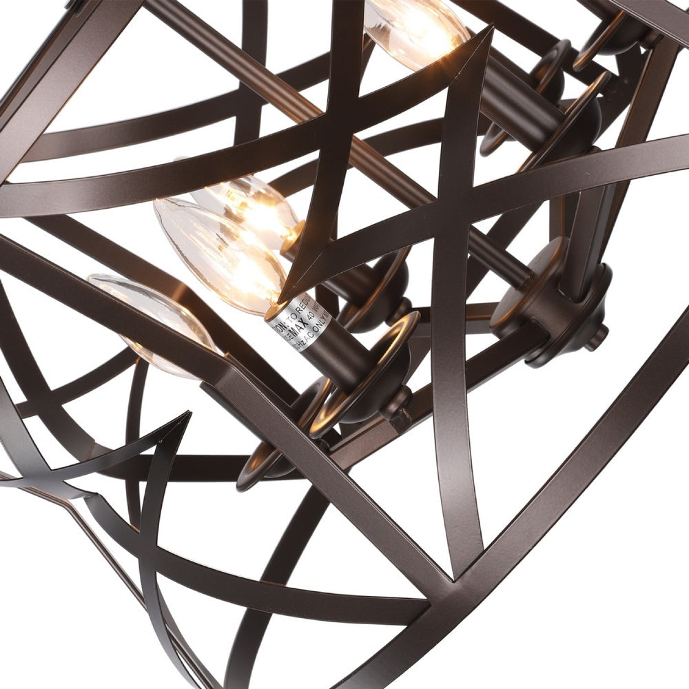 CHLOE Lighting ALINA Farmhouse 5 Light Oil Rubbed Bronze Finish Ceiling Pendant 21’’ Wide CHL-CH6H801RB21-UP5