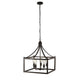 CHLOE Lighting RYDER Farmhouse 5 Light Antique Wood Finish Hanging Ceiling Pendant 20" Wide