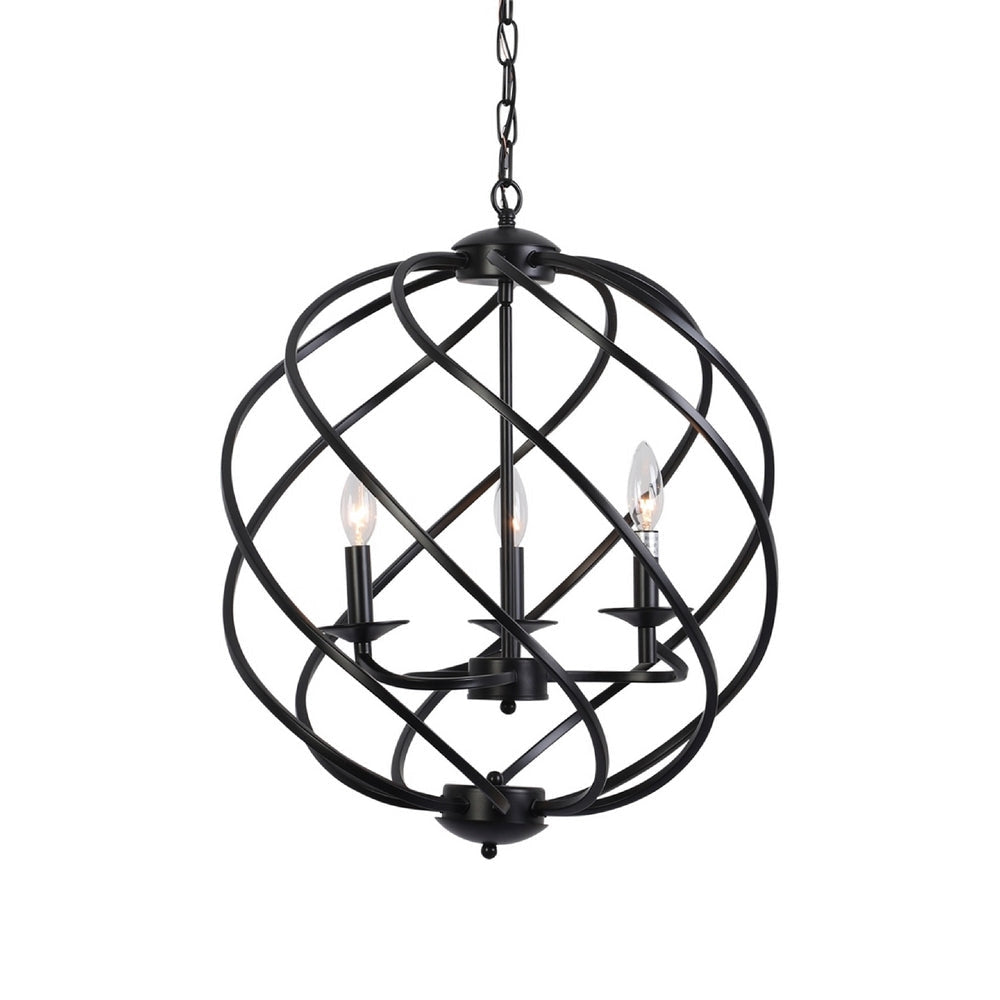 CHLOE Lighting JERICHO Farmhouse 3 Light Matt Black Ceiling Pendant 19’’ Wide CHL-CH6H807BK19-UP3
