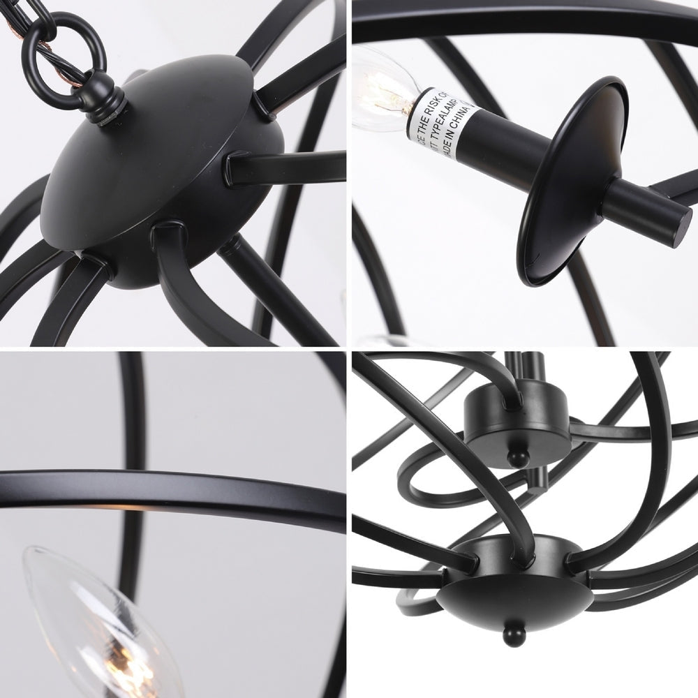 CHLOE Lighting JERICHO Farmhouse 3 Light Matt Black Ceiling Pendant 19’’ Wide CHL-CH6H807BK19-UP3