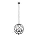 CHLOE Lighting JERICHO Farmhouse 3 Light Matt Black Ceiling Pendant 19" Wide