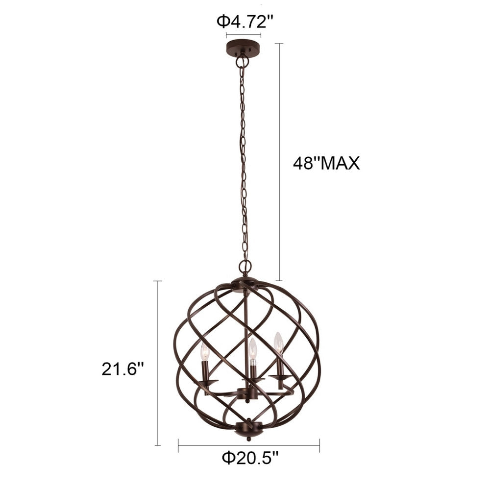 CHLOE Lighting JERICHO Farmhouse 3 Light Oil Rubbed Bronze Ceiling Pendant 19’’ Wide CHL-CH6H807RB19-UP3
