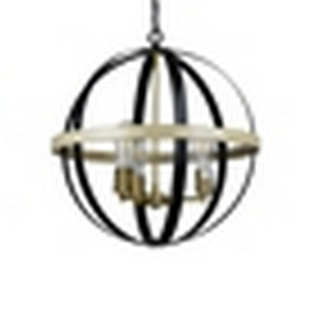 CHLOE Lighting ABBOTT Farmhouse-Style Black/Bronze/Wood 3 Light Pendant 20’’ Wide CHL-CH6H812TT20-UP3