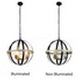 CHLOE Lighting ABBOTT Farmhouse-Style Black/Bronze/Wood 3 Light Pendant 20’’ Wide CHL-CH6H812TT20-UP3