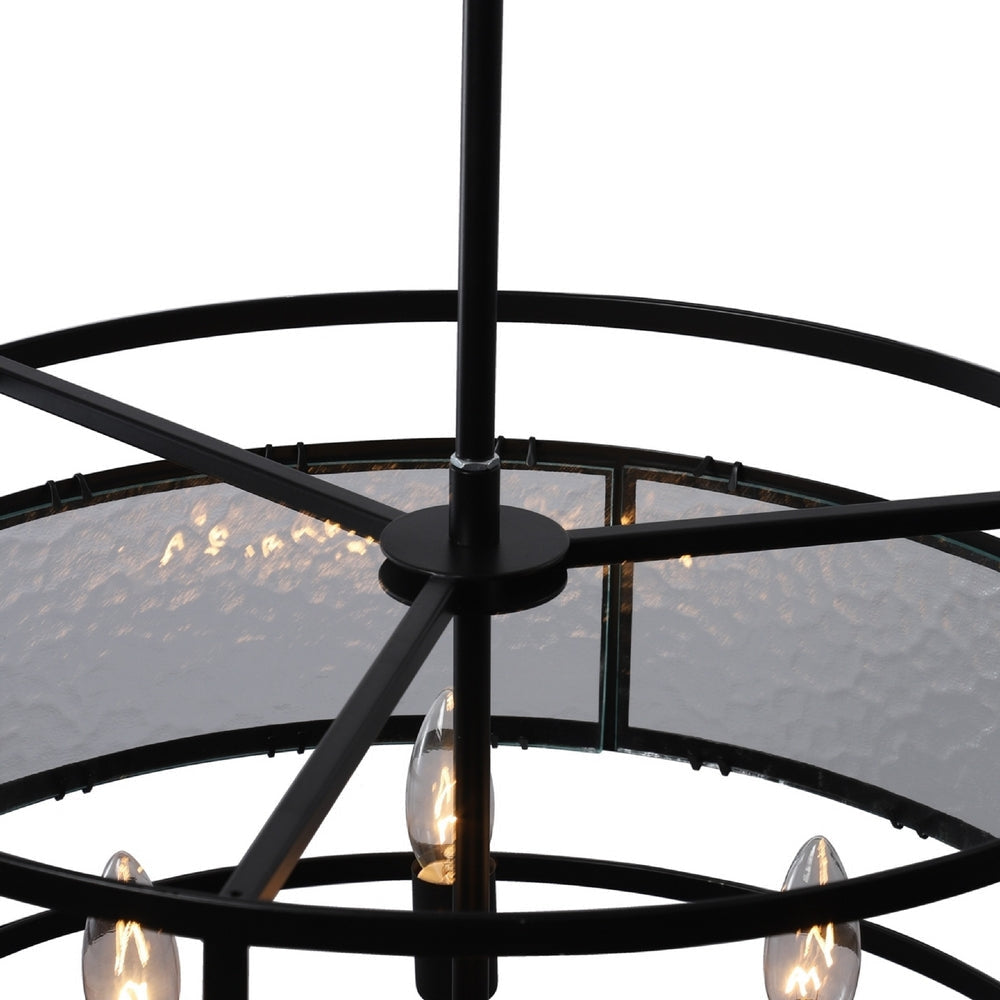 CHLOE Lighting SIENNA Contemporary 4 Light Matt Black Finish Ceiling Pendant 20’’ Wide CHL-CH6R801BK20-UP4