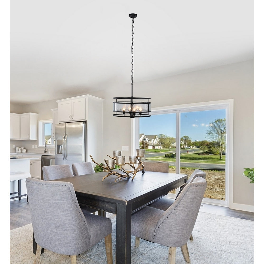CHLOE Lighting SIENNA Contemporary 4 Light Matt Black Finish Ceiling Pendant 20’’ Wide CHL-CH6R801BK20-UP4