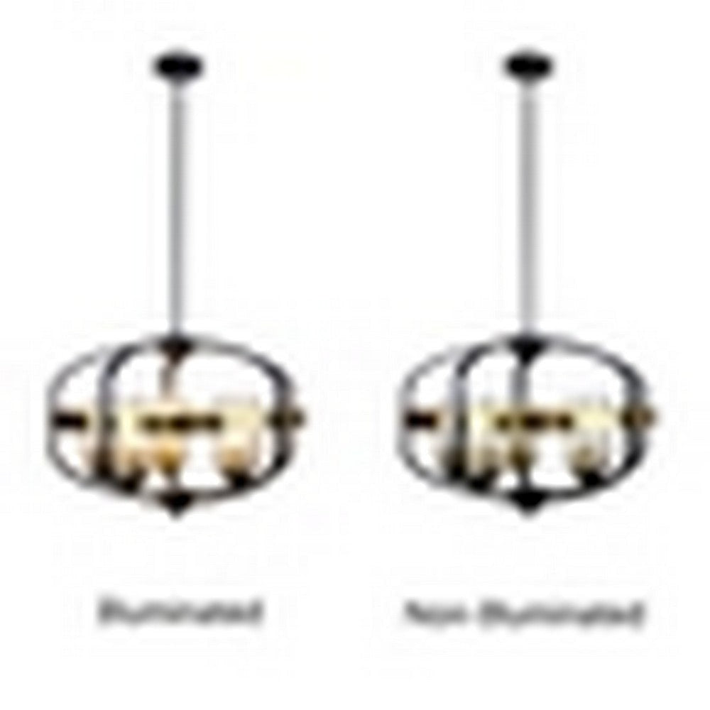 CHLOE Lighting Contemporary-Style Black/Bronze 5 Light Large Pendant 24’’ Wide CHL-CH6R802TT24-UP5