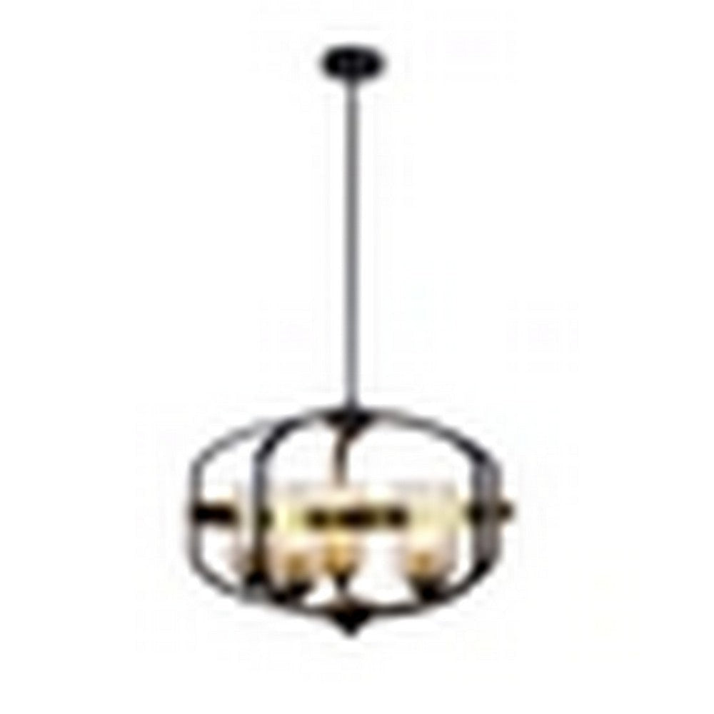 CHLOE Lighting Contemporary-Style Black/Bronze 5 Light Large Pendant 24" Wide