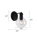 CHLOE Lighting OXA Transitional 1 Light Matt Black Indoor Wall Sconce 6’’ Wide CHL-CH6S001BK06-WS1