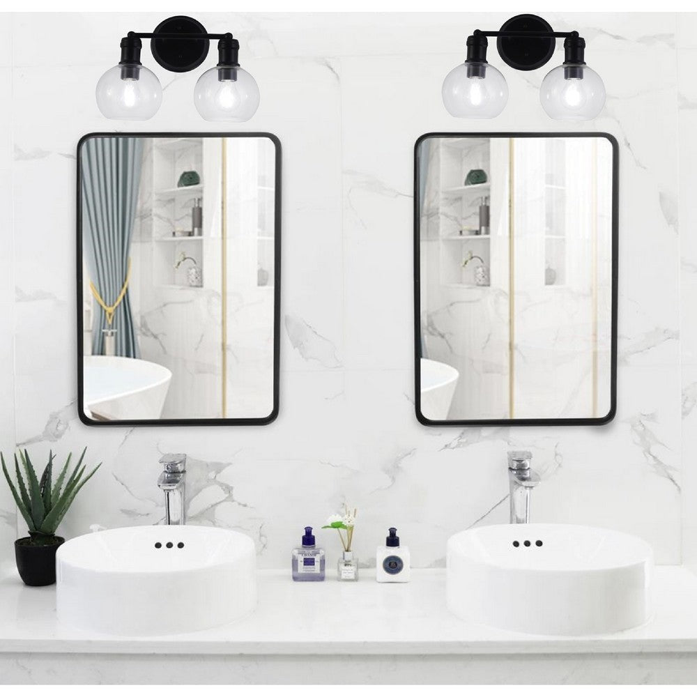 CHLOE Lighting OXA Transitional 2 Light Matt Black Vanity Bathlight 14’’ Wide CHL-CH6S001BK14-BL2