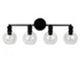CHLOE Lighting OXA Transitional 4 Light Black Vanity Bathlight 30’’ Wide CHL-CH6S001BK30-BL4