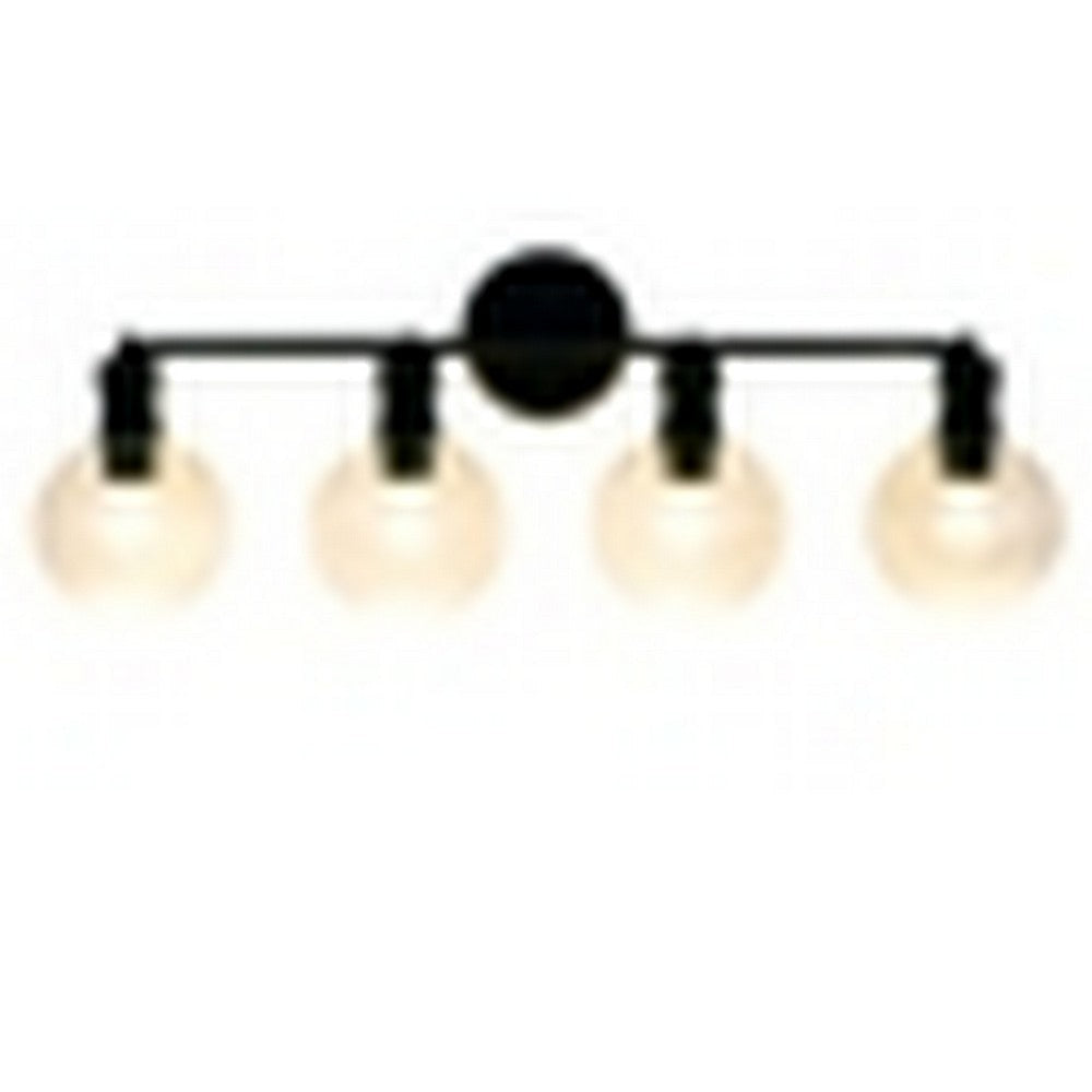 CHLOE Lighting OXA Transitional 4 Light Black Vanity Bathlight 30" Wide