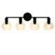 CHLOE Lighting OXA Transitional 4 Light Black Vanity Bathlight 30" Wide