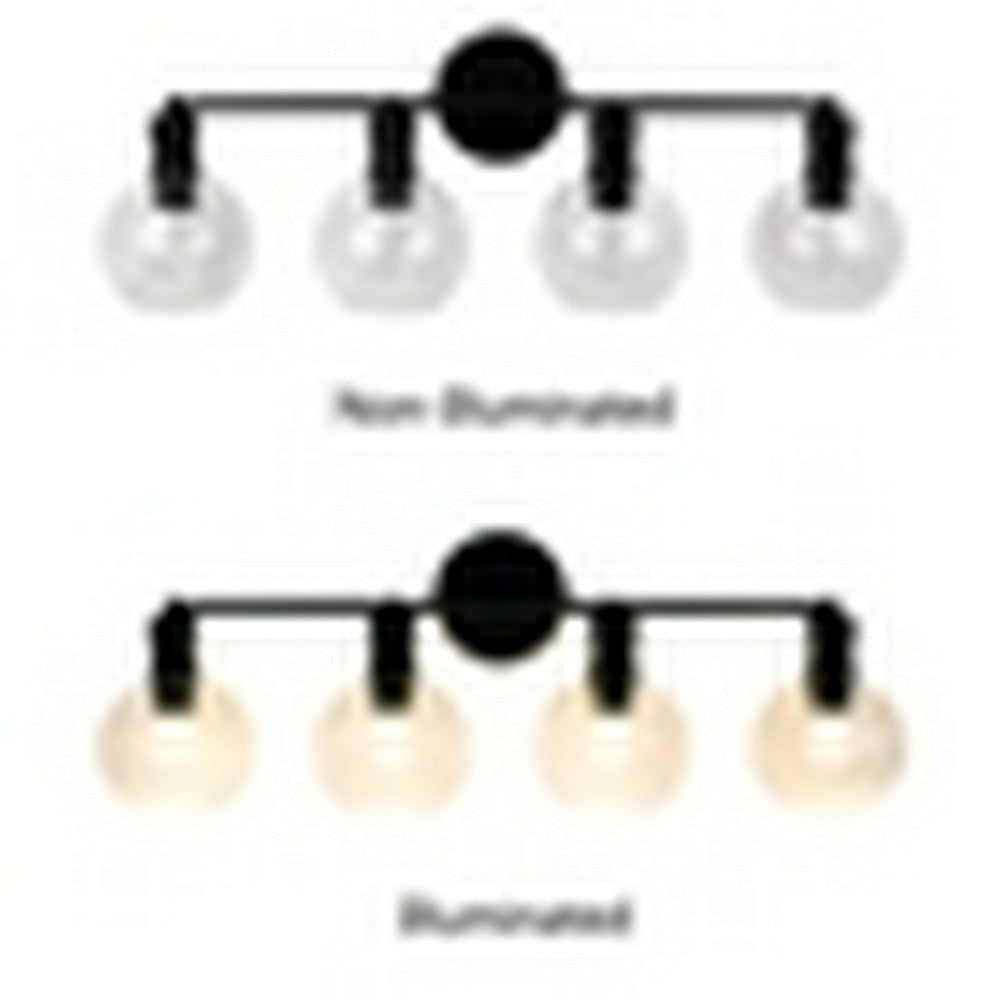 CHLOE Lighting OXA Transitional 4 Light Black Vanity Bathlight 30’’ Wide CHL-CH6S001BK30-BL4