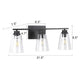 CHLOE Lighting ERIAN Transitional 3 Light Matt Black Vanity Bath Light 22’’ Wide CHL-CH6S101BK22-BL3
