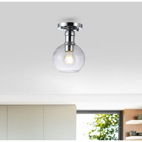 CHLOE Lighting STRANG Transitional 1 Light Chrome Semi-Flush Ceiling Fixture 6’’ Wide CHL-CH6S301CM06-CF1